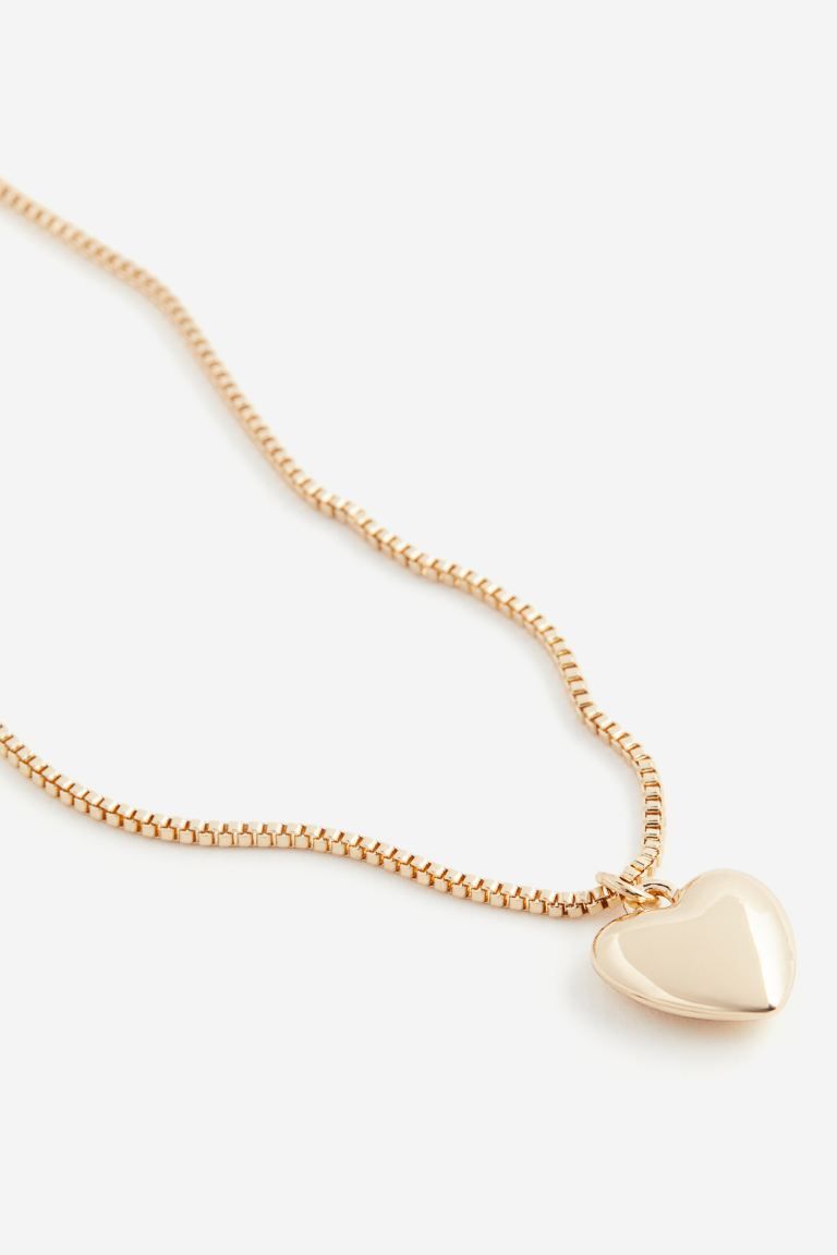 Heart-pendant Necklace - Gold-colored - Ladies | H&M US | H&M (US + CA)