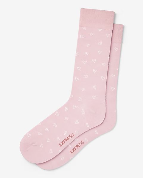 Pink Heart Dress Socks | Express (Pmt Risk)