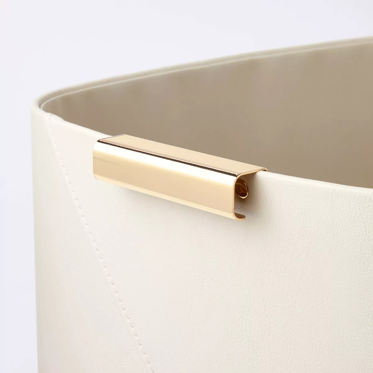 Faux Leather Large Crate with Metal Handles Ivory - Threshold™ | Target