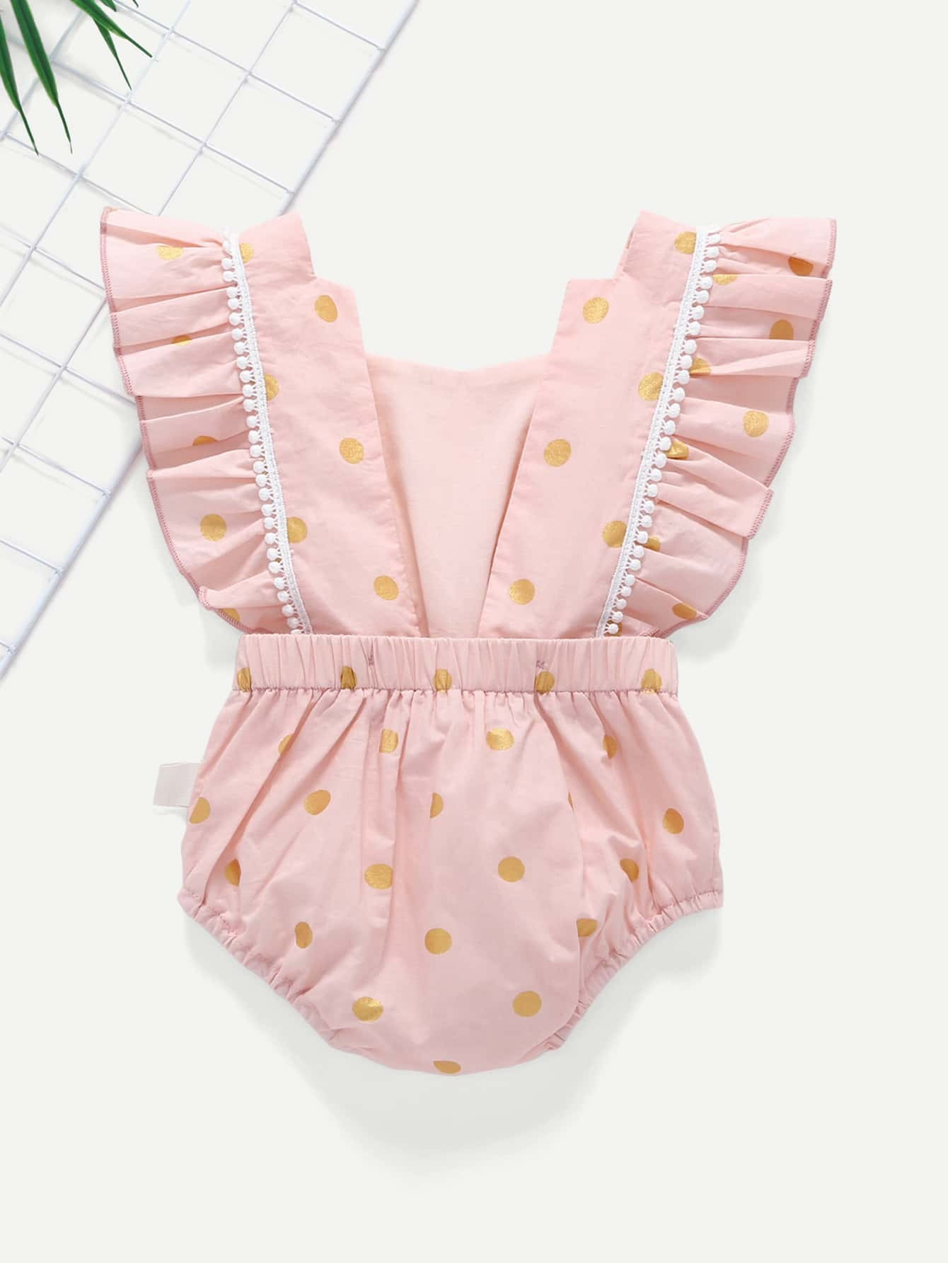Baby Ruffle Trim Polka Dot Bodysuit | SHEIN