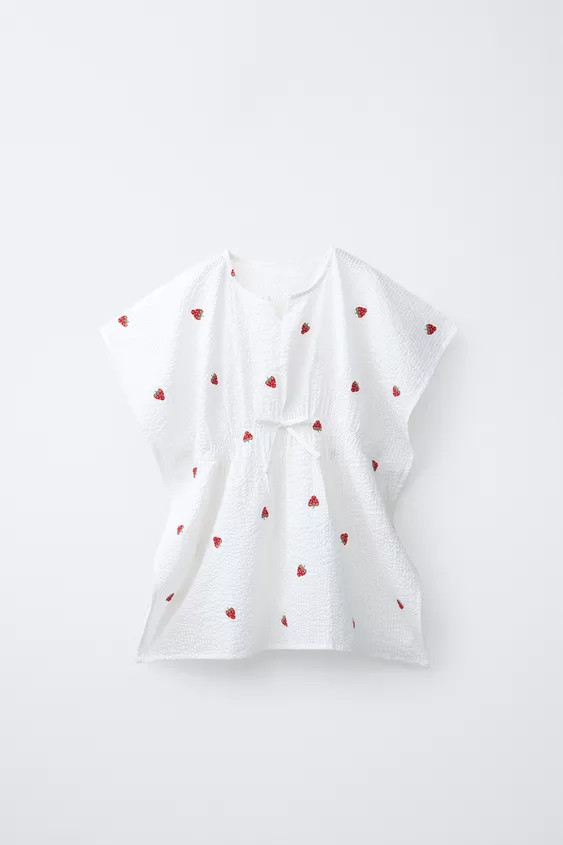 EMBROIDERED STRAWBERRY KAFTAN | Zara UK