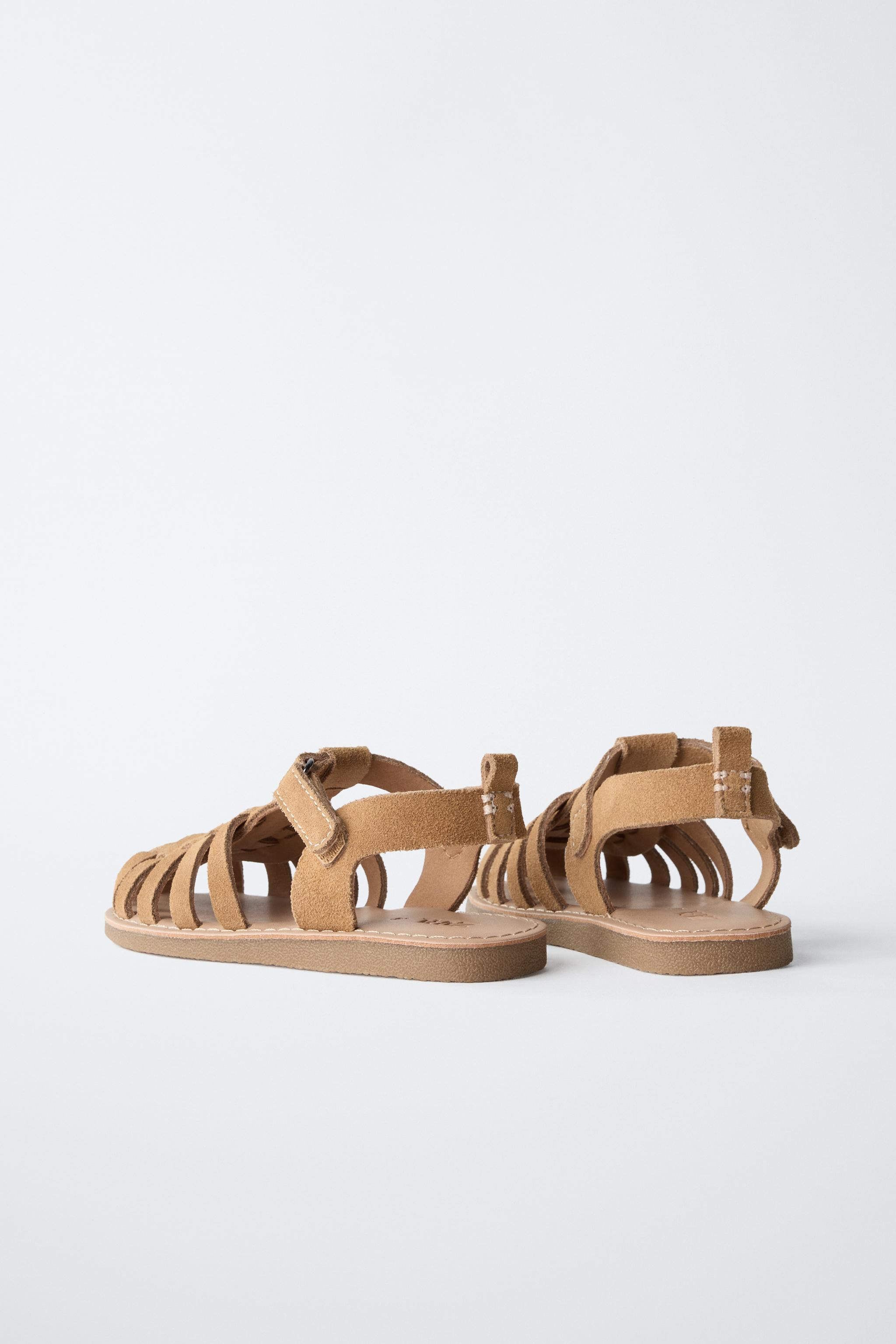 LEATHER CAGE SANDALS | Zara US