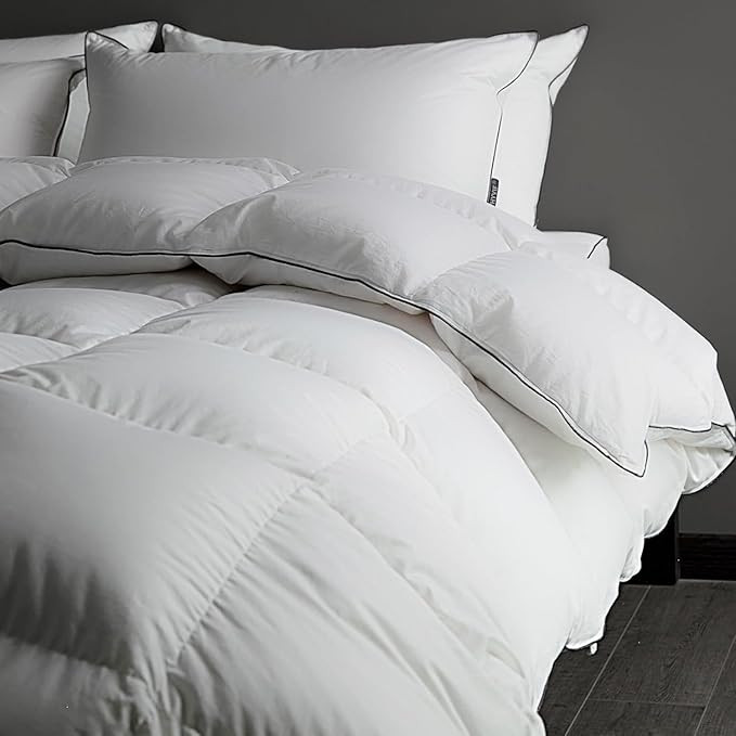 Luxury Heavyweight Feathers Down Fiber Comforter King Size - High Fill Power Hotel-Style Thicker ... | Amazon (US)