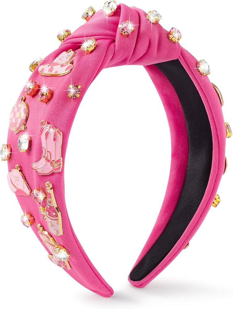 PANTIDE Western Jeweled Knotted Headband - Cowgirl Boots Hat Rhinestone Crystal Embellished Headb... | Amazon (US)