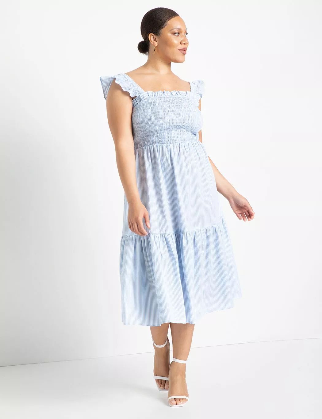 Smocked Bodice Ruffle Day Dress | Eloquii