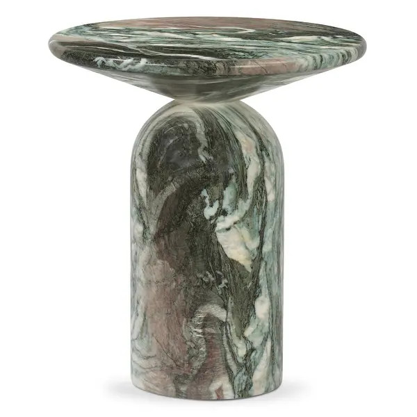 Poly & Bark Wels Resin with Marble Finish End Table - Green Marble | Bed Bath & Beyond