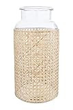 Bloomingville 14.5"H Glass Vase with Decorative Cane Sleeve | Amazon (US)