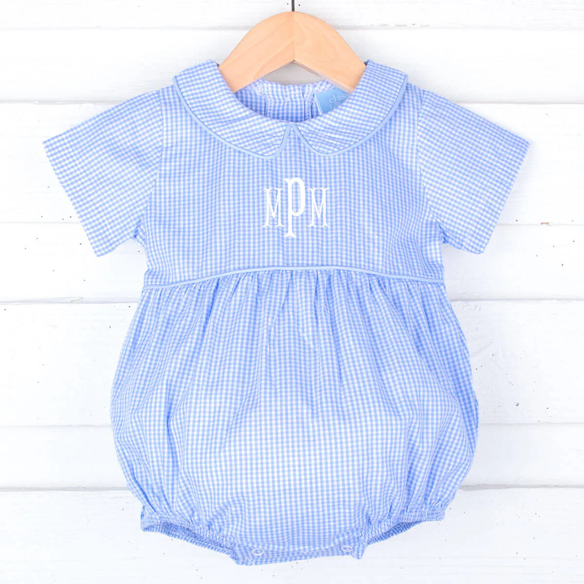 Gingham Collared Bubble Blue | Classic Whimsy