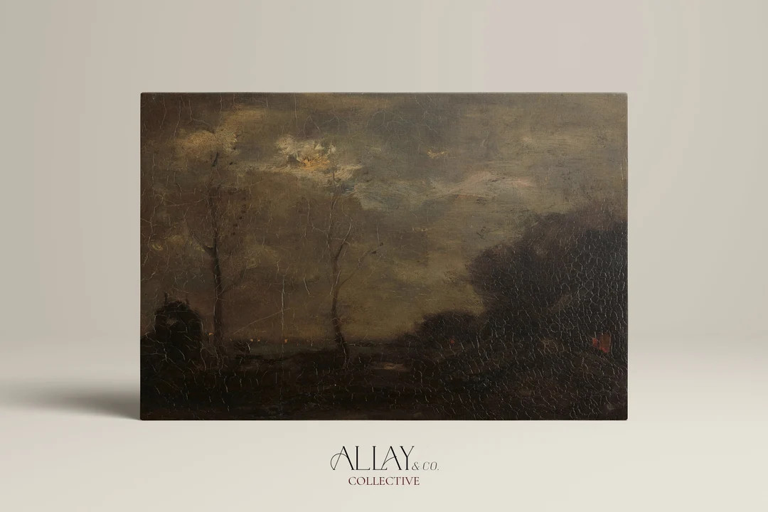 Moody Landscape Painting Moody Vintage Print Digital Vintage Landscape Country Oil Painting Vinta... | Etsy (US)