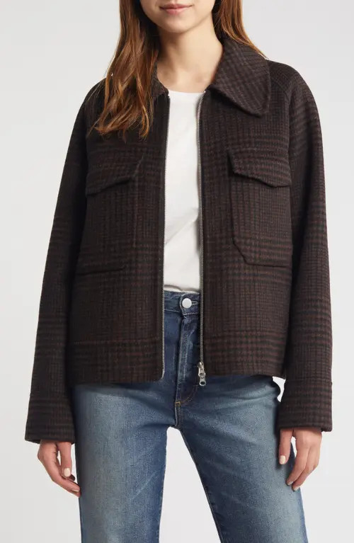 Rails Cheyenne Houndstooth Zip Jacket in Espresso Houndstooth at Nordstrom, Size X-Large | Nordstrom