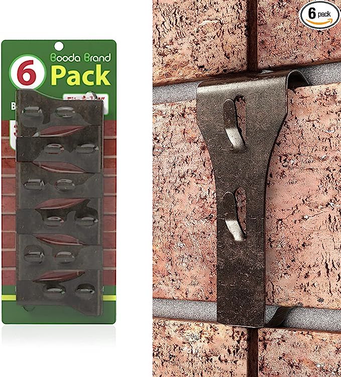 Brick Hook Clips (6 Pack) for Hanging Outdoors, Brick Hangers Fits Standard Size Brick 2-1/4" to ... | Amazon (US)