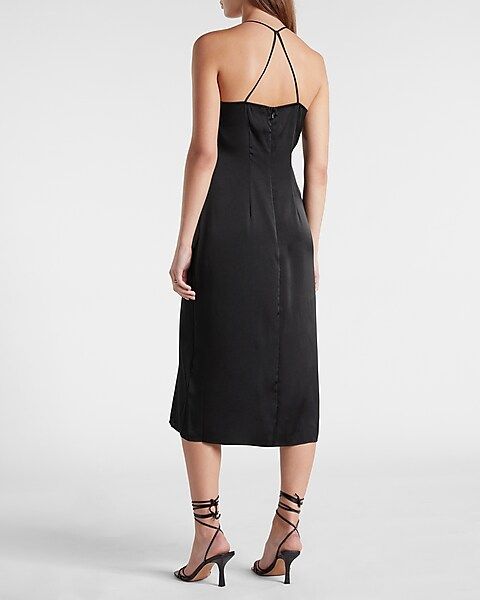 Satin Twist Front Slip Dress | Express