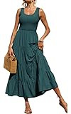PRETTYGARDEN Women's 2025 Casual Loose Plain Maxi Sundress Smocked Tank Dress Sleeveless Summer B... | Amazon (US)