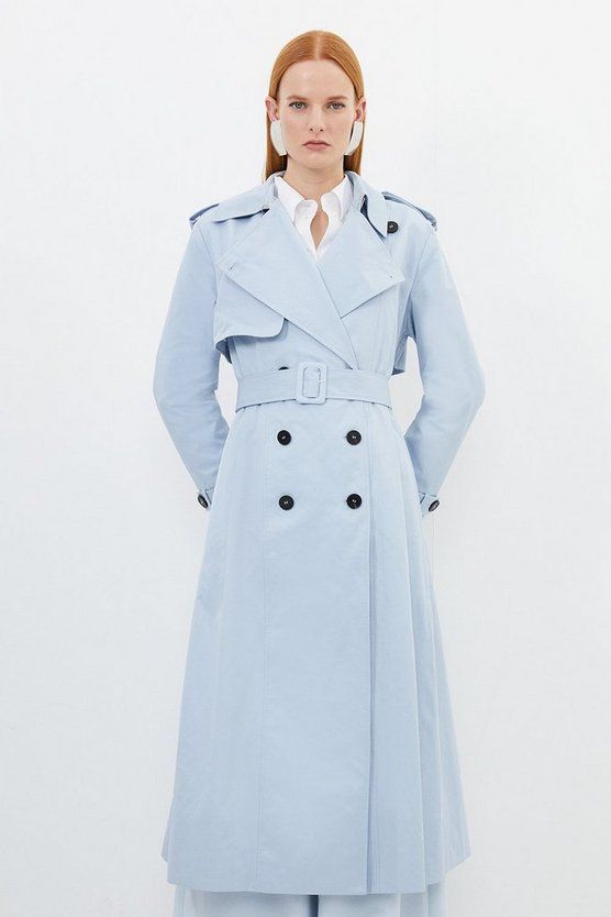 Full Skirt Maxi Trench Coat | Karen Millen US