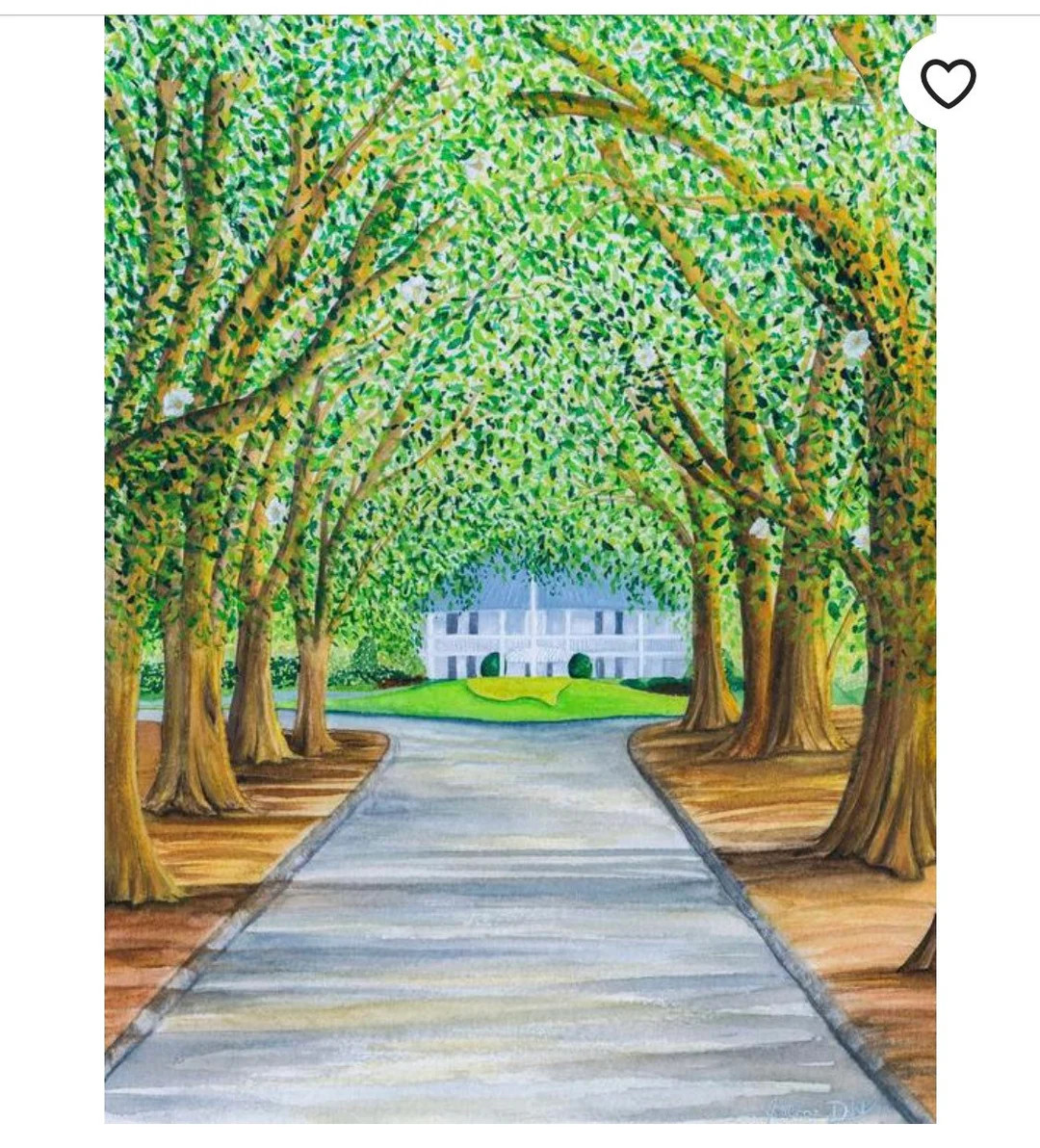 Magnolia Lane Vertical CANVAS PRINT Augusta Golf Watercolor - Etsy | Etsy (US)