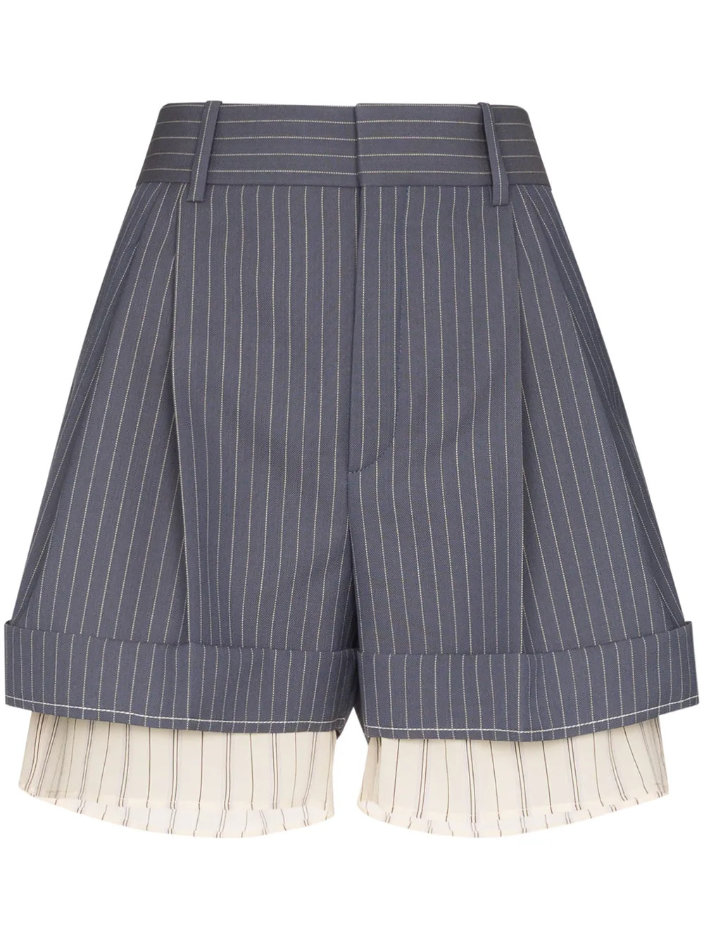 high-waisted pinstriped shorts | Farfetch (US)