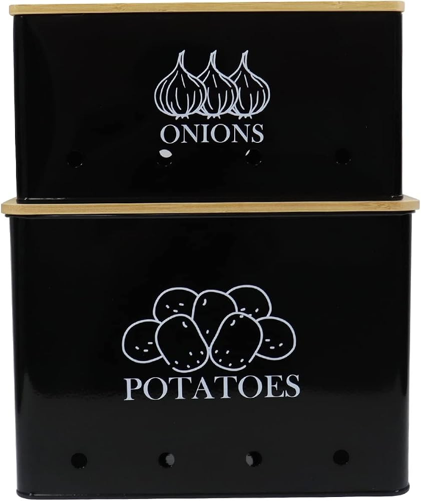 Gdfjiy Potato Onion Kitchen Storage Canisters,Storage Bin For Kitchen 2 Pack Set,potatoe, Potato ... | Amazon (US)
