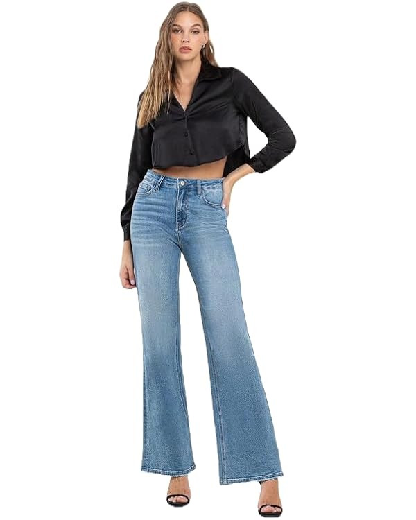 Flying Monkey Vervet Women's High Rise Wide Leg Jeans | Amazon (US)