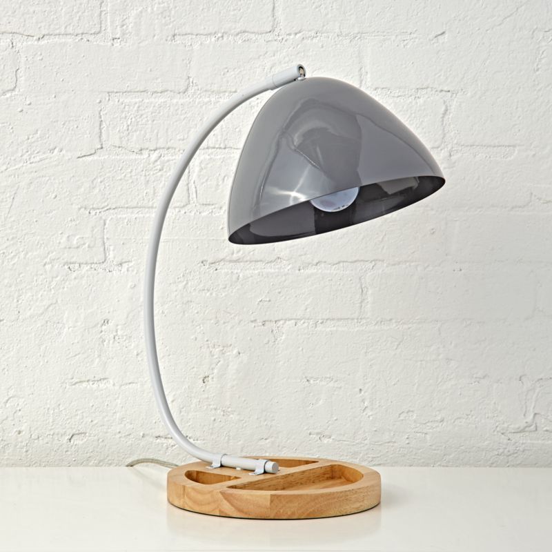 Grey Organizer Desk Lamp | Crate & Barrel