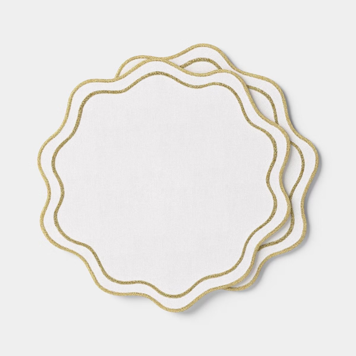 Scalloped placemats with gold trim ✨ 2 for $14! 🎄holiday table setting Christmas tablescape target 

#LTKSaleAlert #LTKHome #LTKFindsUnder50
