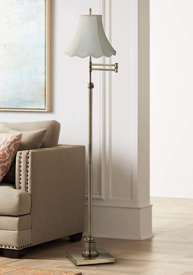 Westbury Traditional Swing Arm Floor Lamp Adjustable Height 70" Tall Antique Brass Imperial Scall... | Amazon (US)