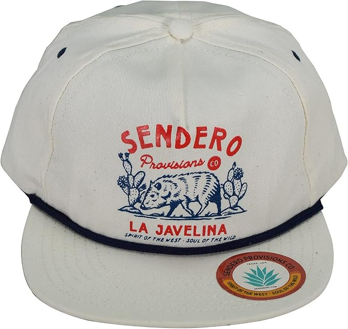 Sendero Provisions Co. Screen Printed Design La Javelina Snapback Hat Off White One Size | Amazon (US)