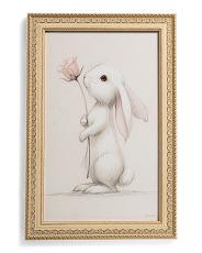 12x18 Bunny With A Flower Wall Art | TJ Maxx