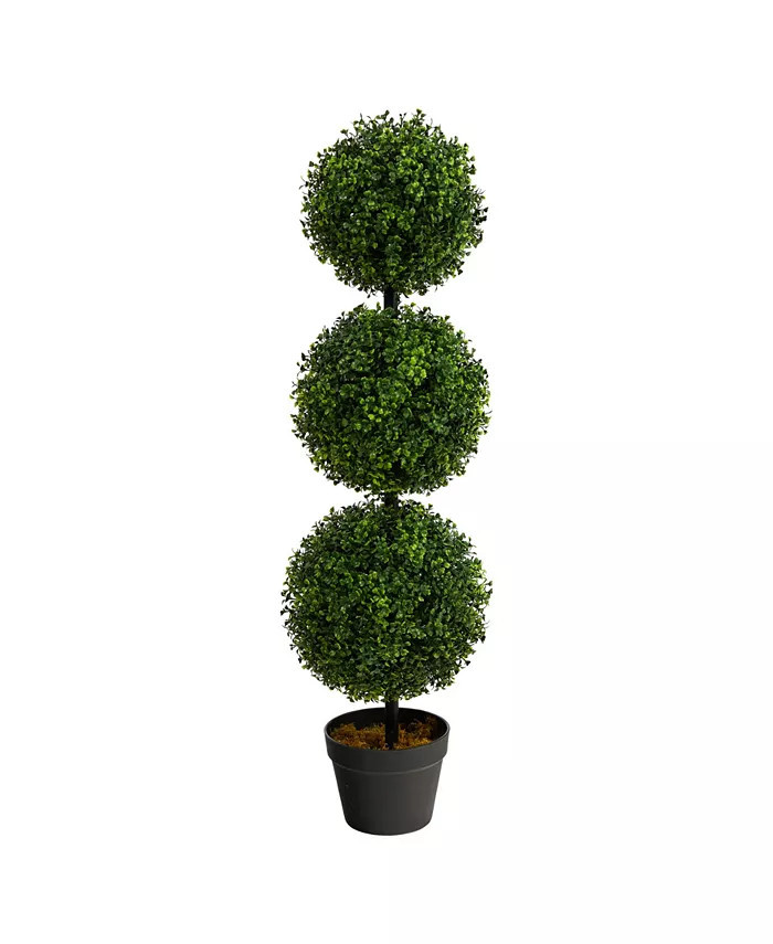 Nearly Natural 3' Boxwood Triple Ball Topiary Artificial Tree Indoor/Outdoor & Reviews - Artifici... | Macys (US)
