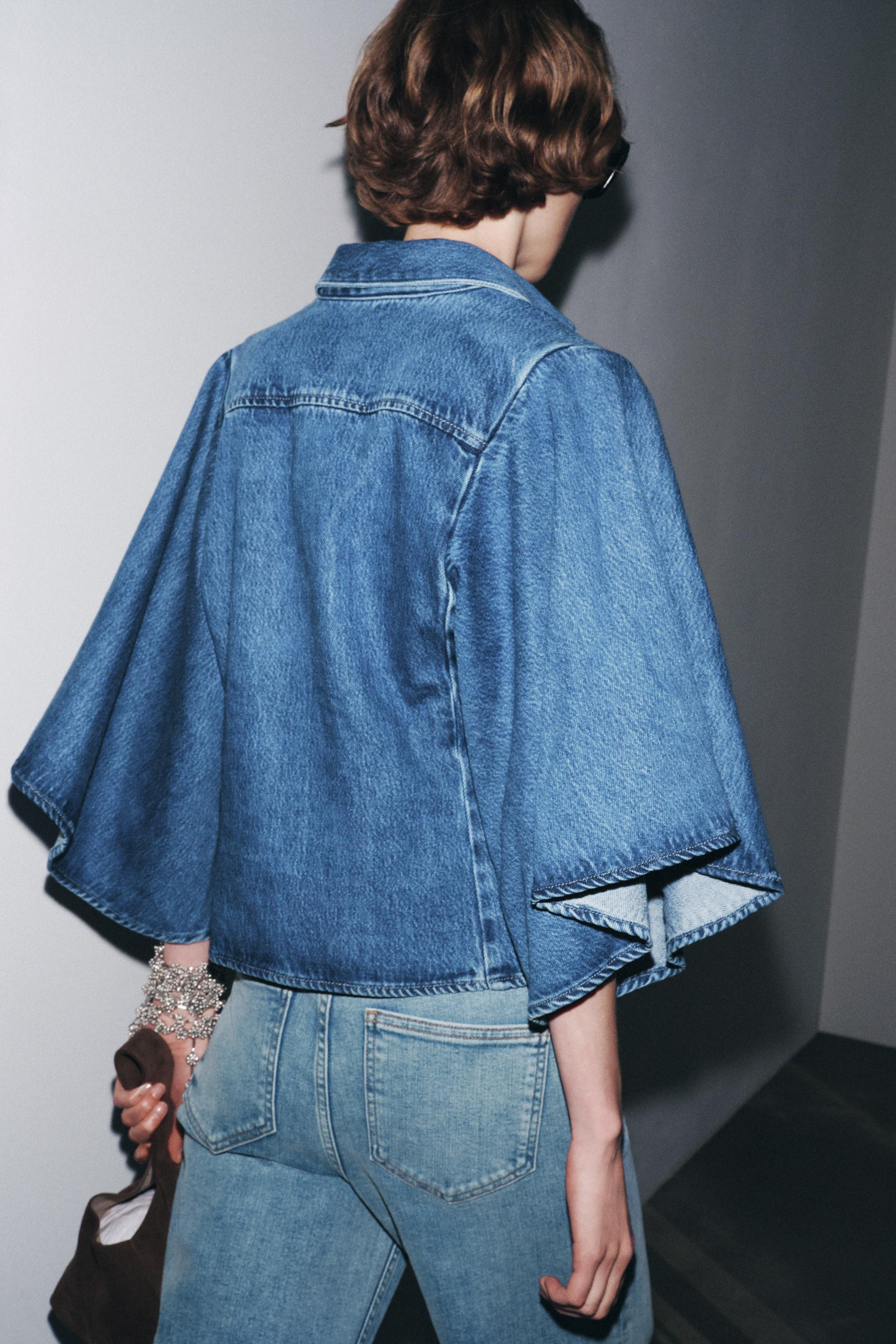 ZW COLLECTION KIMONO DENIM SHIRT | Zara US