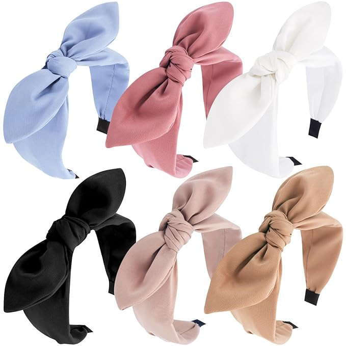 TOBATOBA Bow Headbands for Women 6Pcs Knotted Headband with Bow Cute Stylish Top Knot Head Bands ... | Amazon (US)