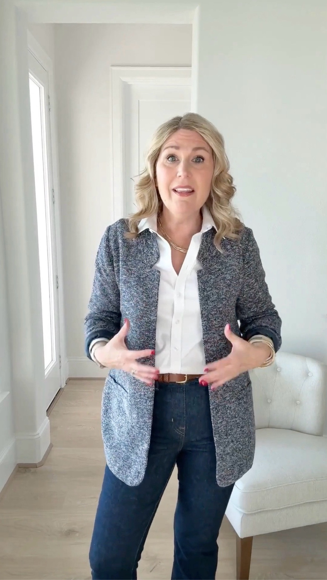 Blazer runs true to size. It has some stretch to it. It is fully lined. ♥️
White button up shirt runs true to size. It’s the classic fit. Almost covers the bum. ♥️
Absolutely LOVE my denim jeans from Spanx. ♥️

Spanx discount code: CINDYXSPANX

#LTKWatchNow #LTKStyleTip #LTKShoeCrush #LTKFindsUnder100 #LTKSeasonal #LTKMidsize #LTKWorkwear #LTKSaleAlert #LTKootd #LTKPlusSize #LTKPetite #LTKOver40