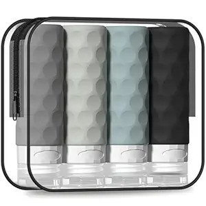 Silevoler Travel Bottles for Toiletries, 4pcs Tsa Approved 3oz Travel Size Containers, BPA Free L... | Amazon (US)