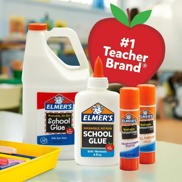 Elmer's Disappearing Purple School Glue Sticks, Washable, 7 Gram, 30 Count | Walmart (US)