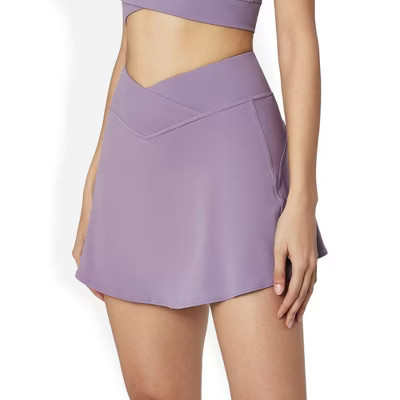 Anna-Kaci Active Women's High Waist Active Skirt with Crossover Waistband and Lightweight Fabric - Medium, Purple | Target
