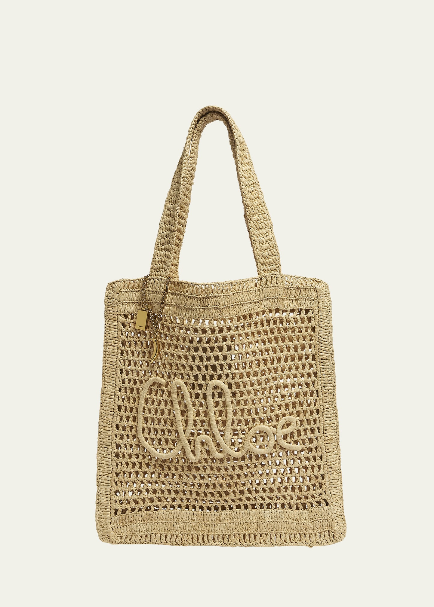 Chloe Summer Banana Tote Bag in Crochet Fabric | Bergdorf Goodman
