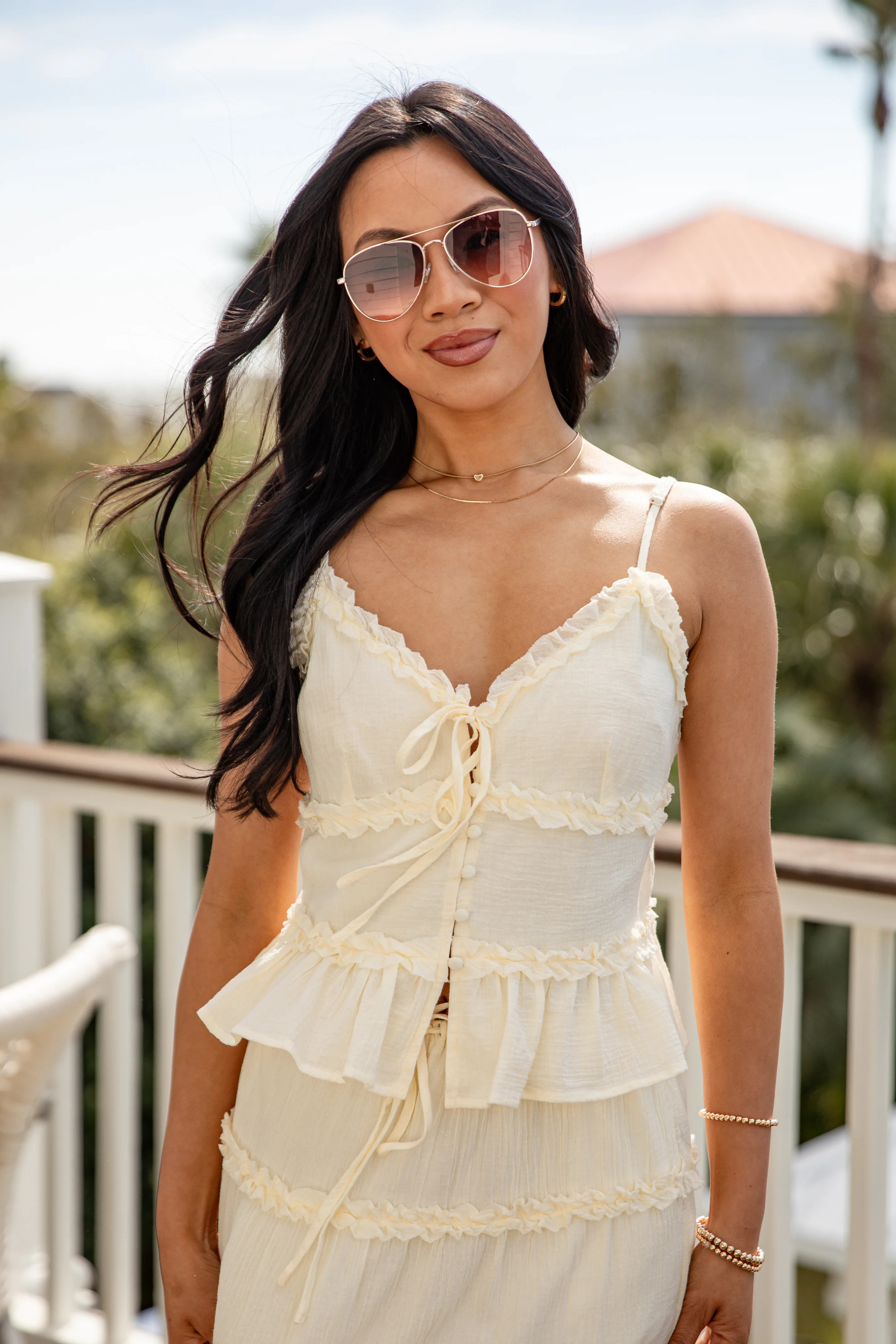 Honeylight Flow Yellow Tank Top | Trendy Women's Tops | ShopDressUp | Dress Up