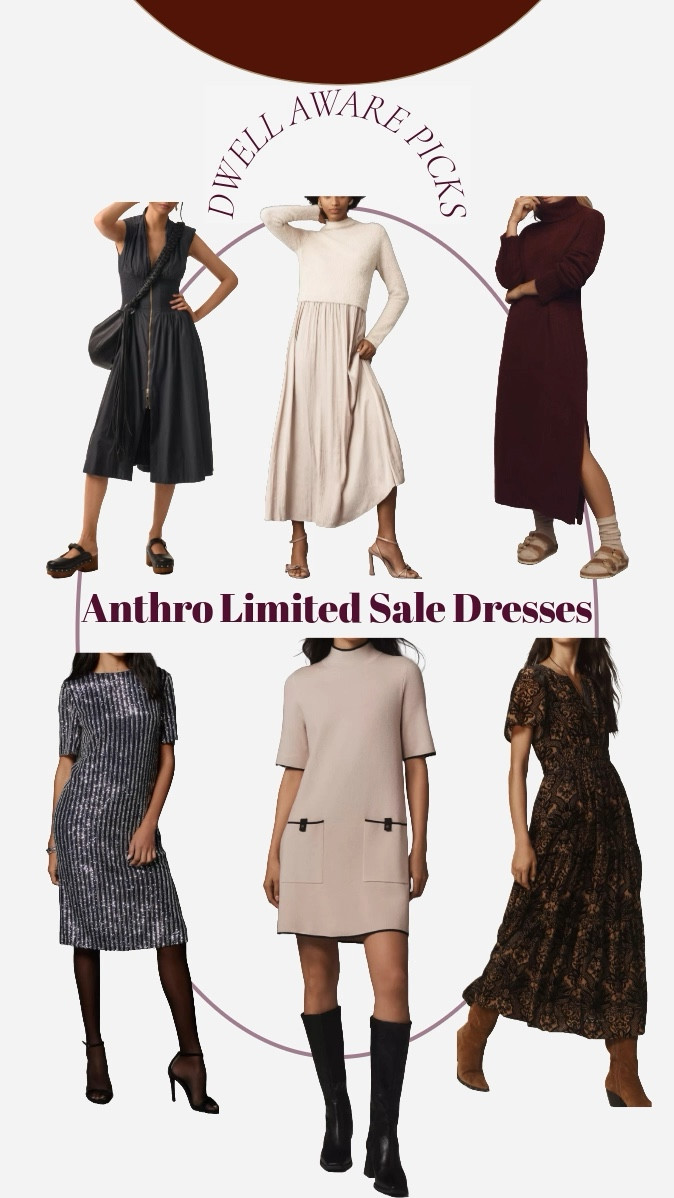 Limited sale dresses at Anthropologie!! so many cute pics for winter or NYE celebrating 🖤

#LTKHoliday #LTKParties #LTKSaleAlert