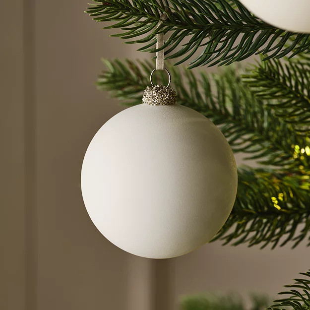 White Matte Bauble – 8cm | The White Company UK & ROW
