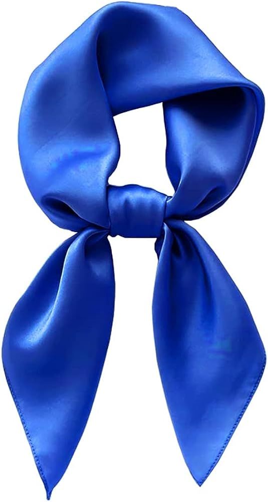 Lastclream Chiffon Square Neck Scarves for Women Handkerchief Retro Satin Ribbon Scarf for Hair W... | Amazon (US)