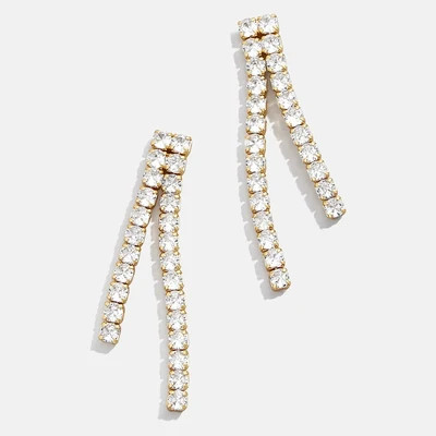 Frankie 18K Gold Earrings - Gold/Pavé | BaubleBar