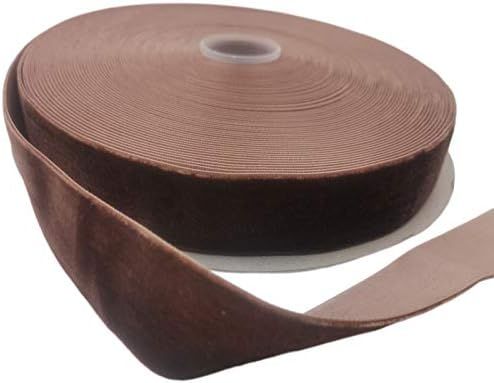 KLTRIBBON Nylon Velvet Ribbon Single Faced,1 Inch X 25Yards Spool (Brown) | Amazon (US)