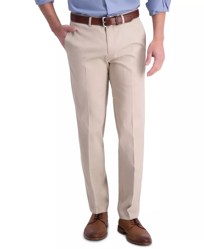 Men’s Iron Free Premium Khaki Straight-Fit Flat-Front Pant | Macy's