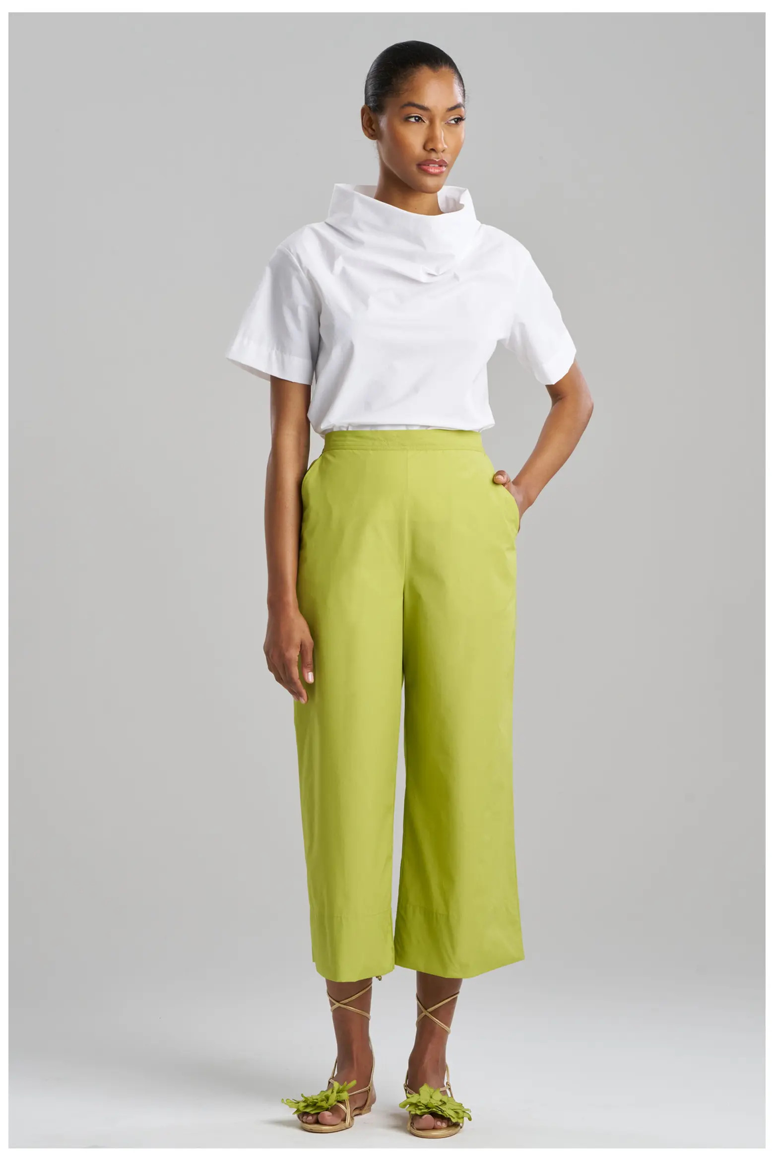 Techno Poplin Cropped Pants With Embroidery (Women) | Nordstrom | Nordstrom