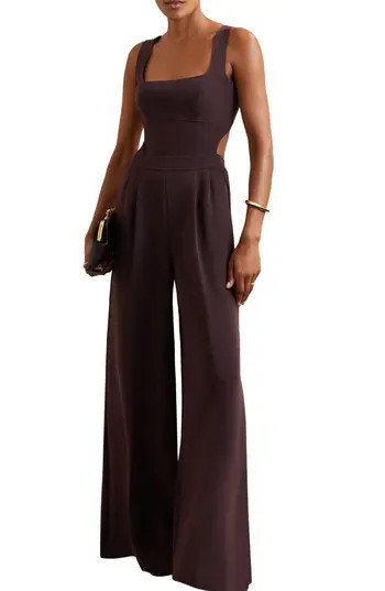 Reiss Dion Pleated Sleeveless Wide Leg Jumpsuit in Burgundy at Nordstrom Rack, Size 8 Us / 12 Uk | Nordstrom Rack