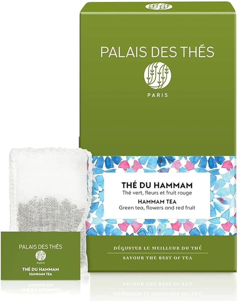 Palais des Th\u00e9s - Hammam Green Tea, Rose & Red Berries - Premium Tea Bags, Serves 20 Cups | Amazon (US)