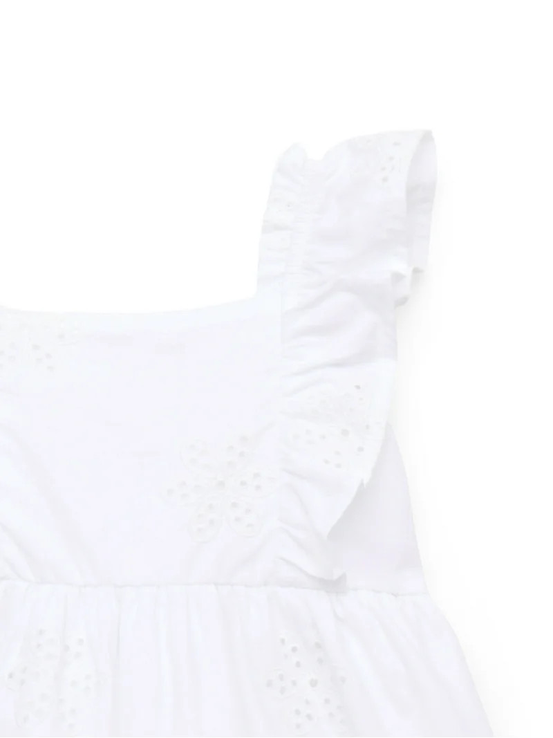 Wonder Nation Toddler Girls' Cotton Eyelet Dress with Flutter Sleeves, Sizes 12M-5T | Walmart (US)