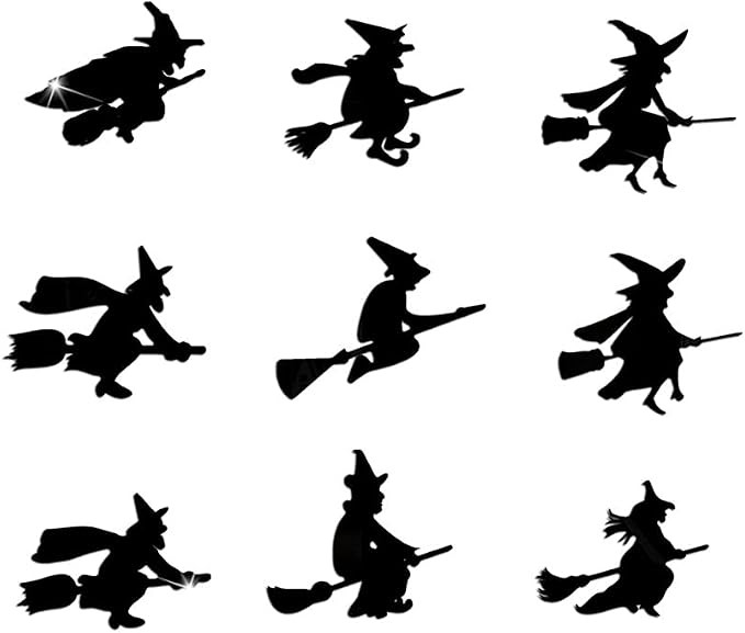Halloween Witch Wall Decals 3D Wall Stickers Decor for Living Room Bedroom Wall Window Decor Acry... | Amazon (US)