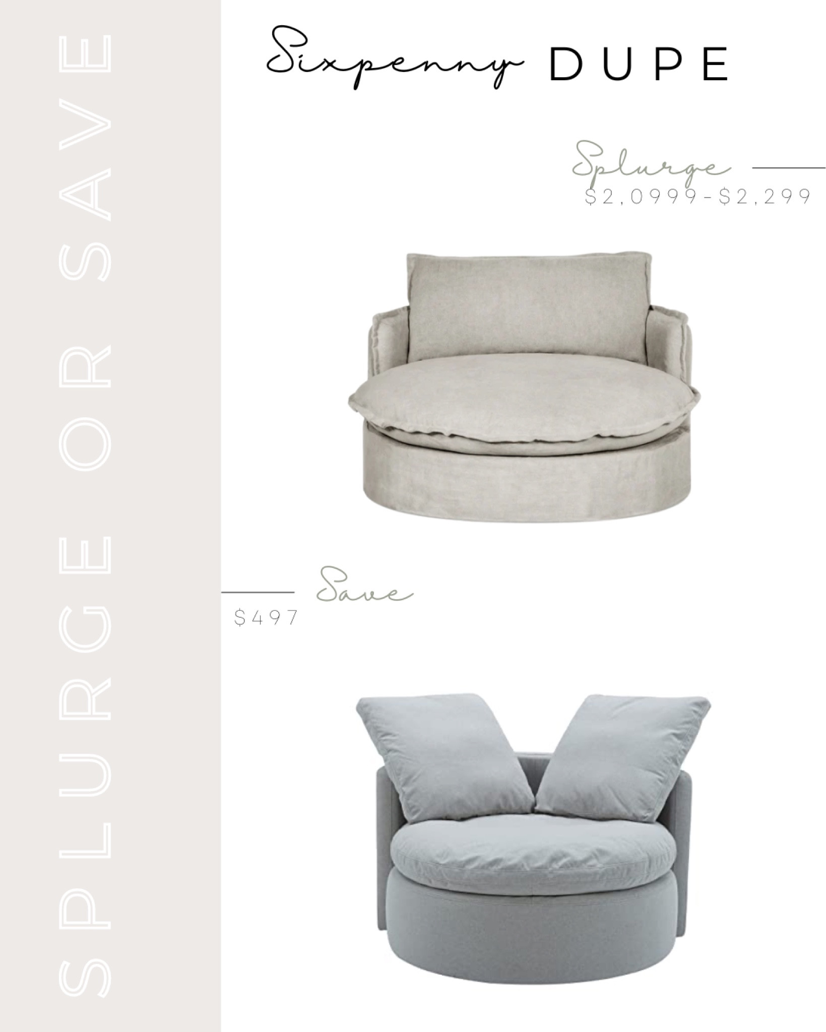 Sixpenny Dupe | Sixpenny Neva Round Daybed dupe | Round daybed | oversized round chair | oversized accent chair | recessed arm swivel chair | oversized swivel chair | stone & beam | amazon stone & beam furniture | swivel barrel chair | amazon home | amazon finds | amazon furniture 

#LTKhome #LTKsalealert