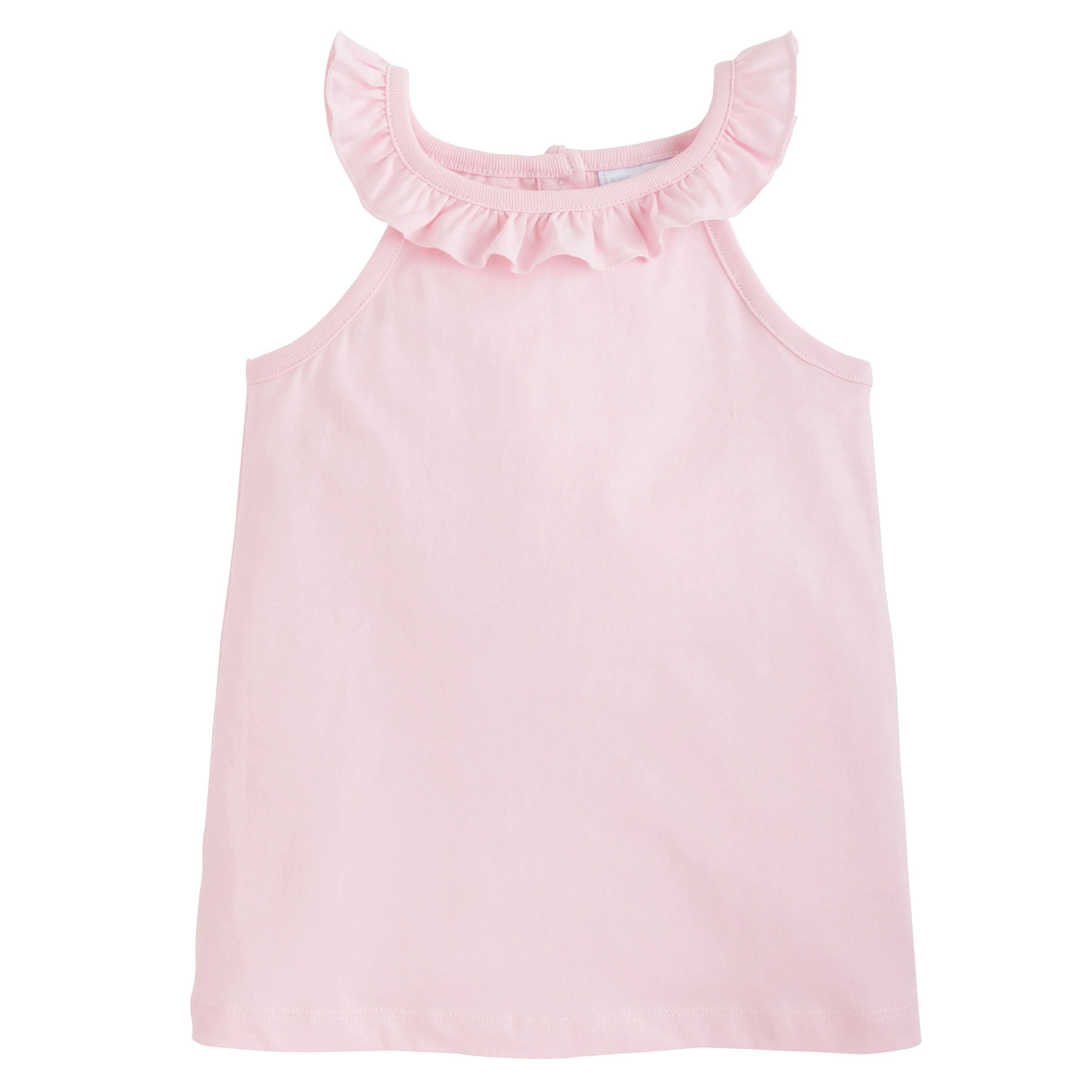 Little Girl Ruffle Top - Kids Pink Tank Top | Little English