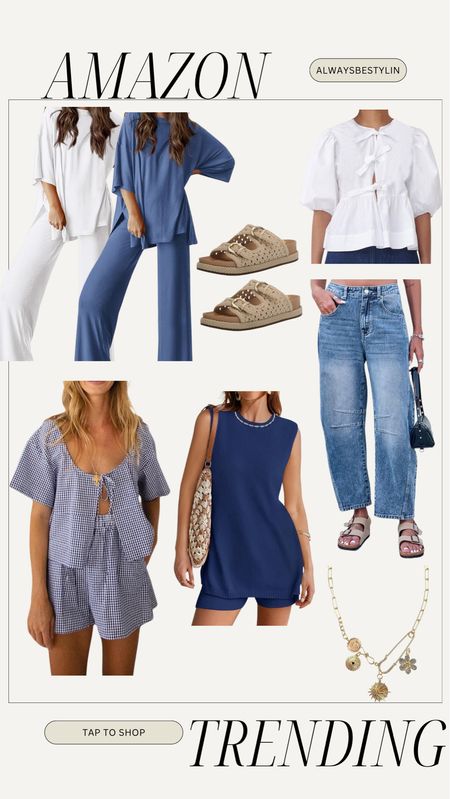 Amazon trending finds for summer 2024z trending two piece sets, tie now top, free people inspired, charm necklace, barrel jeans. 





Wedding guest dress, swimsuit, white dress, travel outfit, country concert outfit, maternity, summer dress, sandals, coffee table,

#LTKStyleTip #LTKSaleAlert #LTKSeasonal